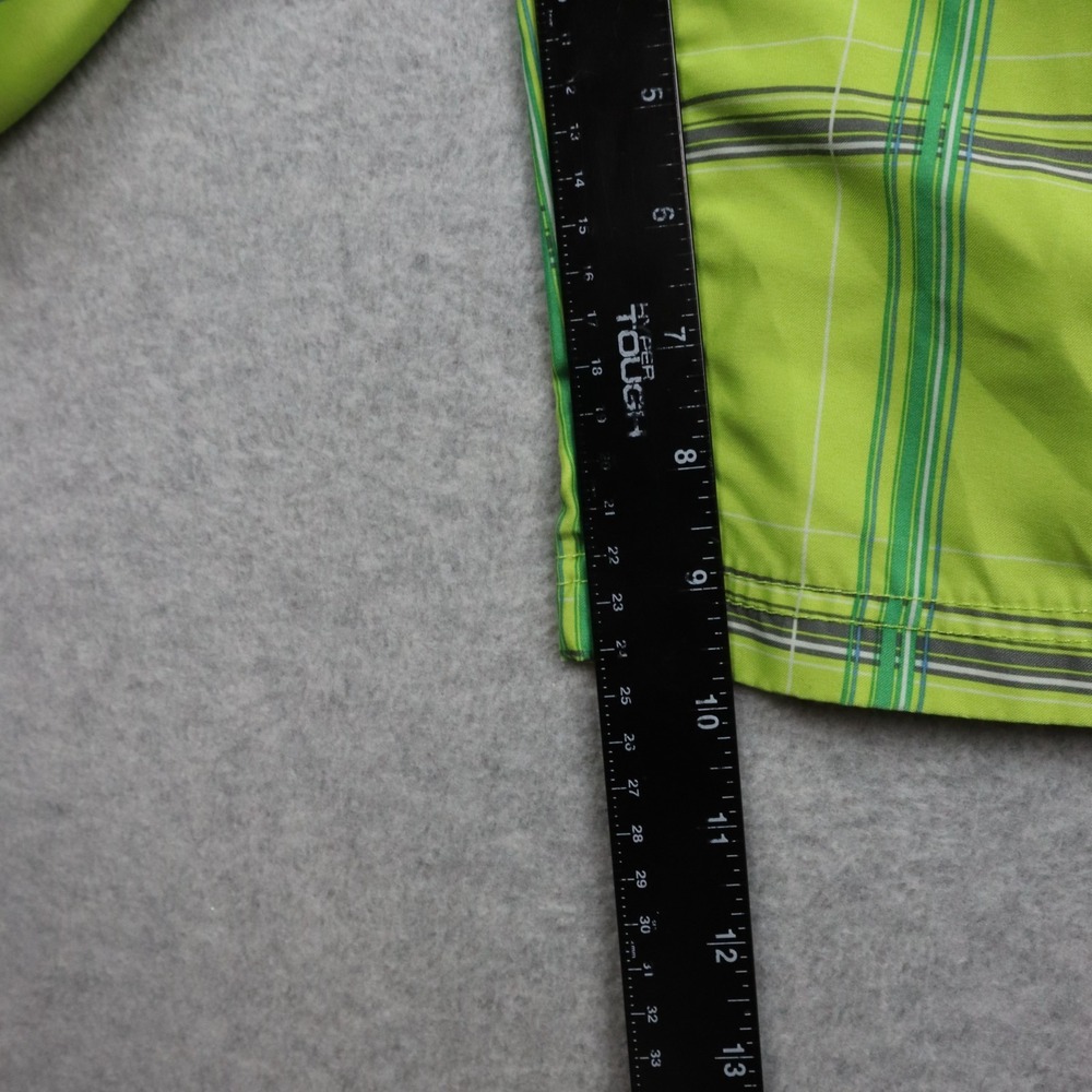 Hurley Board Shorts Mens 34 Cargo Pocket Surf Swim Beach Trunks Lime Green Plaid - Picture 6 of 8